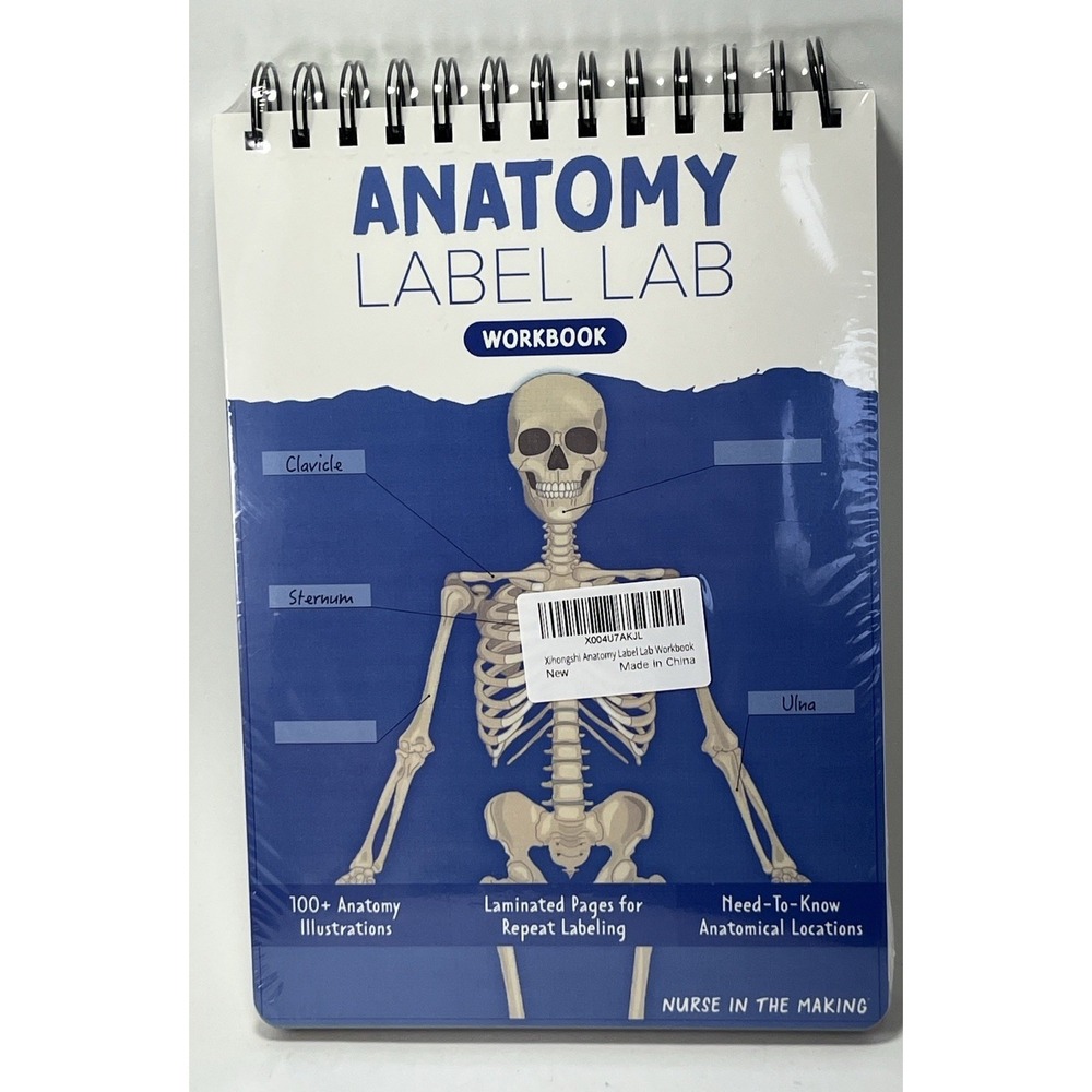 Nurse In The Making Anatomy Label Lab‎ Workbook Spiral Bound Laminated NEW